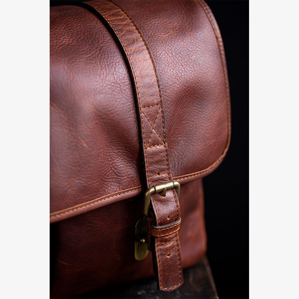 Roma Cognac Leather Camera Bag