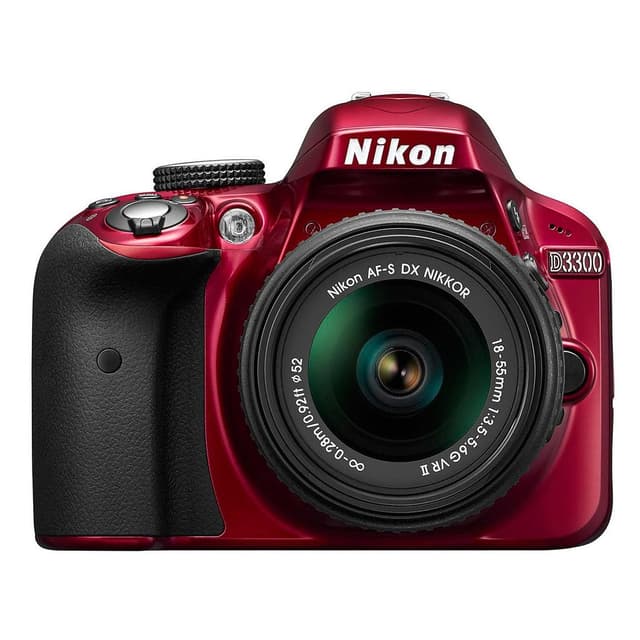 Nikon D3300レッド Réflex D3300 - Rojo + Nikon AF-S DX Nikkor 18-55mm f/3.5-5.6 G VR