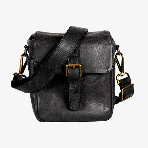 Berlin Black Leather Camera Bag