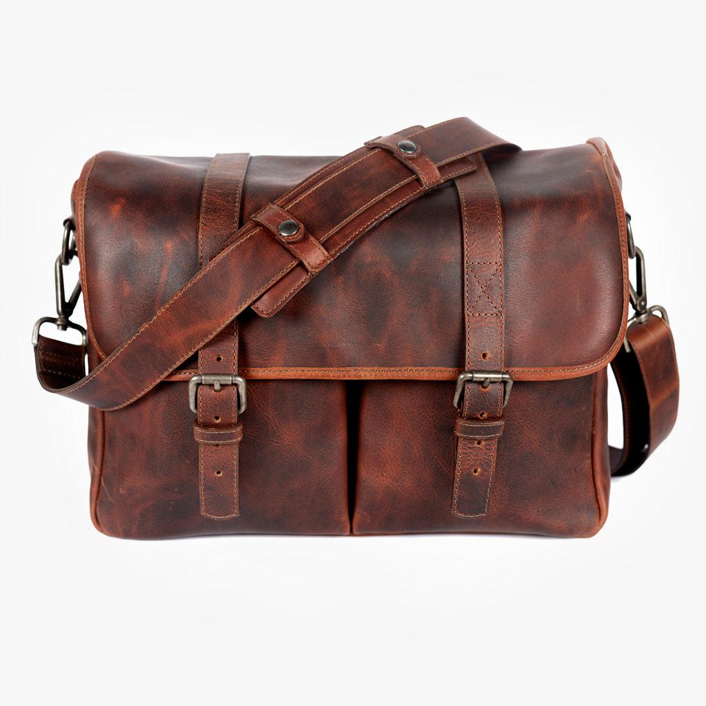 Roma Cognac Leather Camera Bag · imagen principal