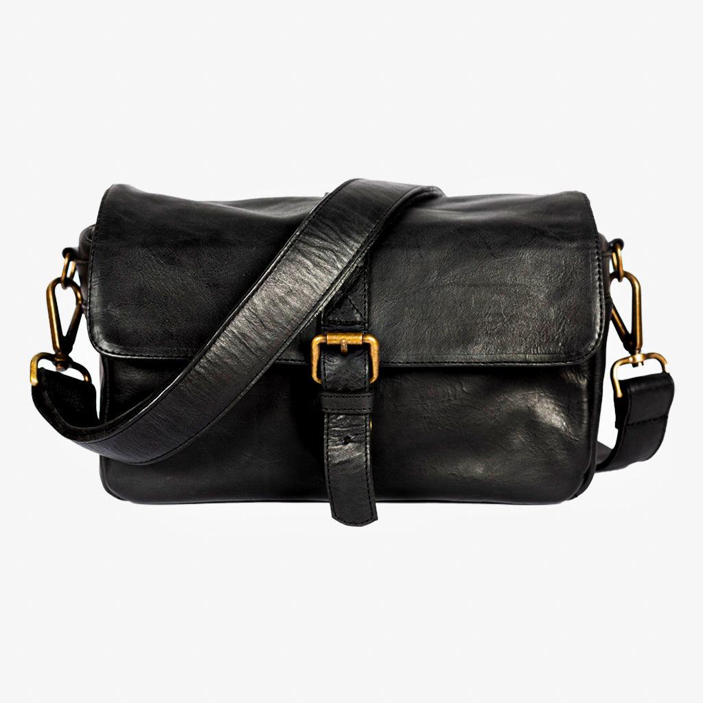 París Black Leather Camera Bag · main image