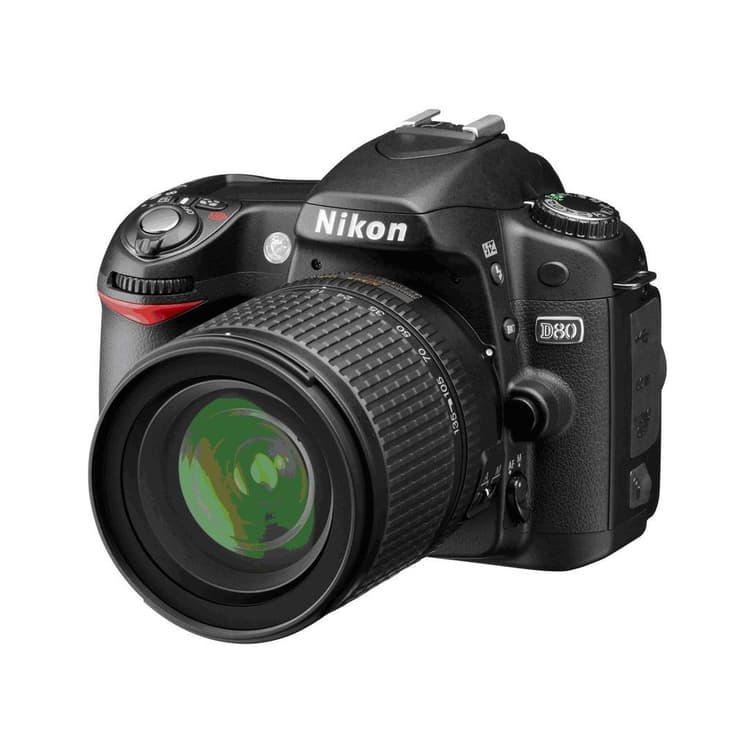 D80 SLR - Black + Nikon AF-S DX Nikkor 18-55mm f/3.5-5.6G VR f/3.5-5.6  · main image
