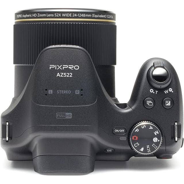 PixPro AZ525 - Black + Kodak PixPro Aspheric HD Zoom Lens 52x Wide 24-1248mm f/2.8-5.6 f/2.8-5.6