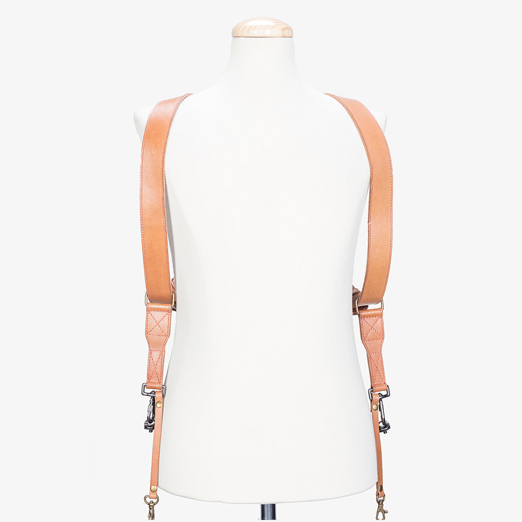 Tokyo #503 - Tanned & Red dual leather camera strap · main image