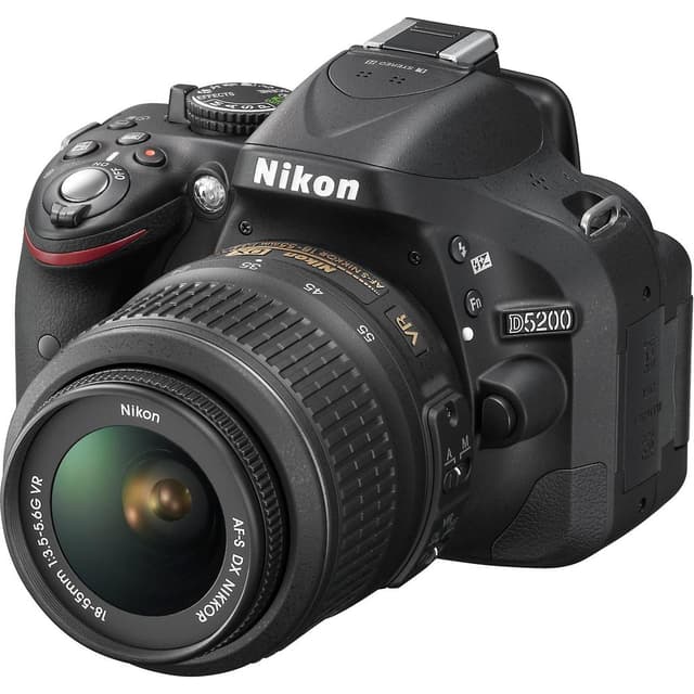SLR D5200 - Black + Nikon AF-S DX Nikkor 18-55mm f/3.5-5.6G ED VR f/3.5-5.6 · imagen principal