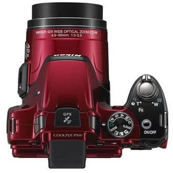 Coolpix P510 Compact Camera - Red/Black + Nikon Nikkor Wide Optical Zoom 24-1000mm f/3.0-5.9 f/3.0-5.9