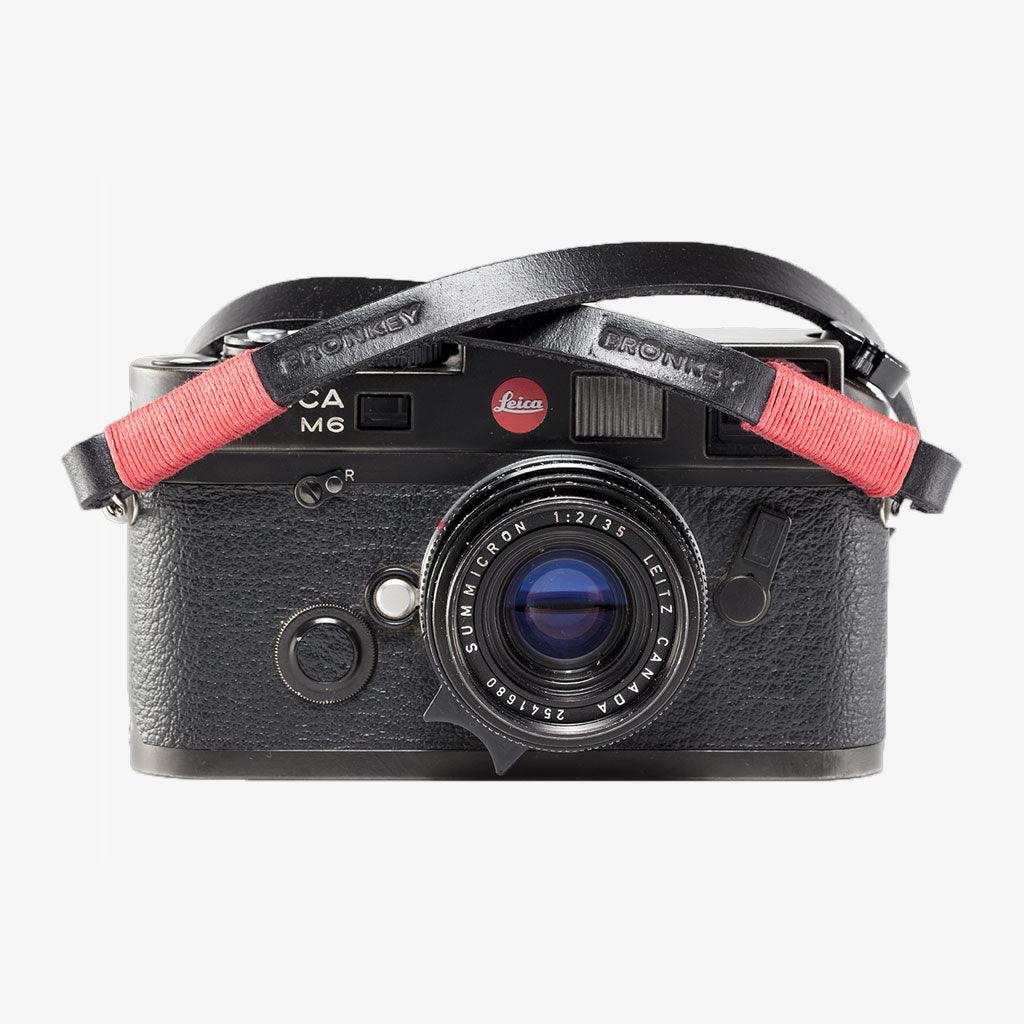 Tokyo #101 - Black & Red leather camera strap · main image