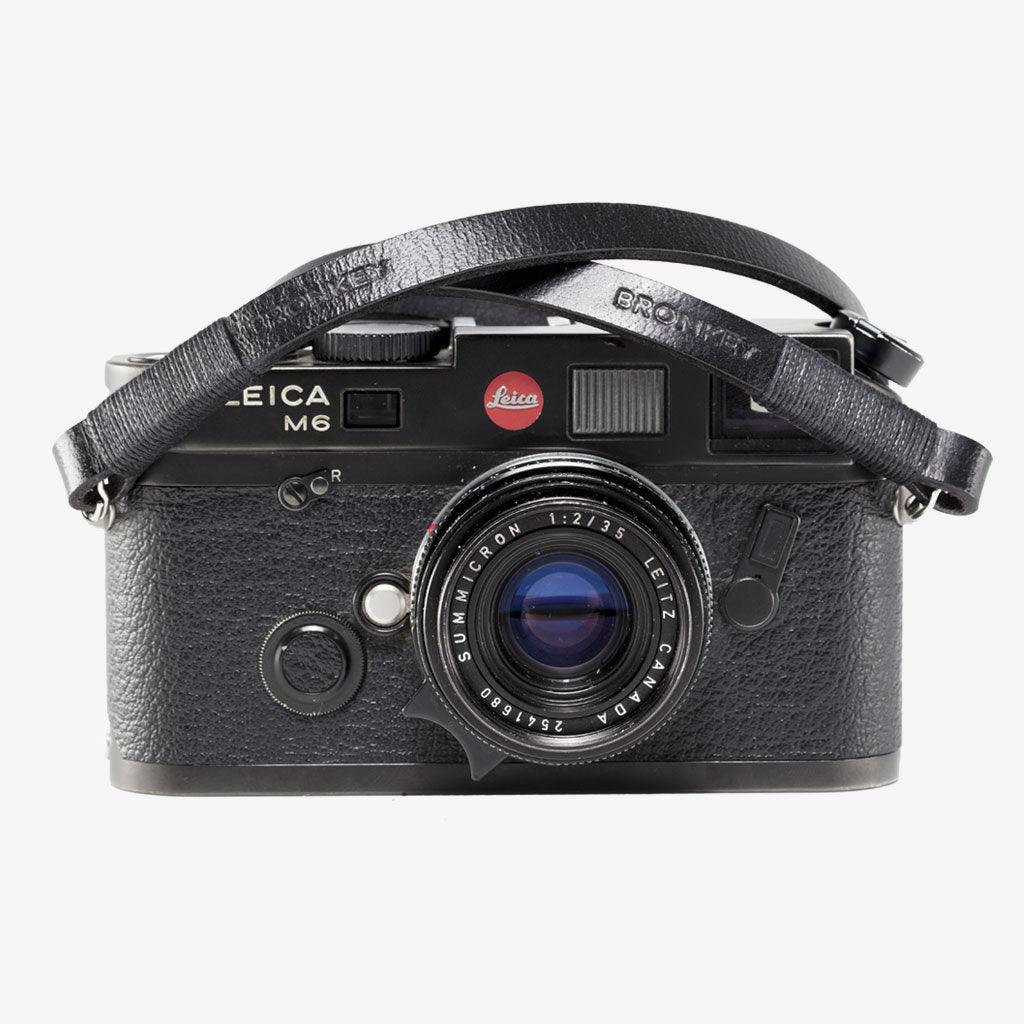 Tokyo #104 - Black & black leather camera strap · main image