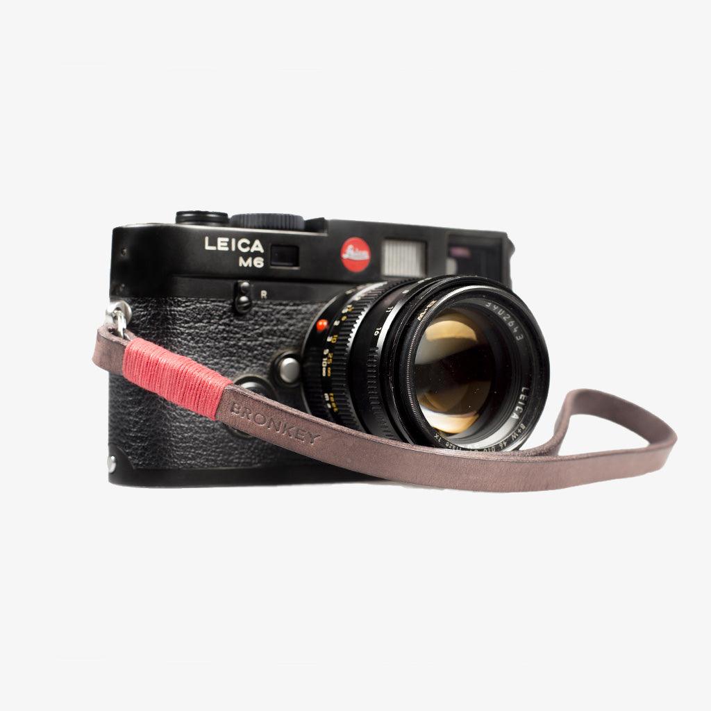 Tokyo #202 - Brown & Red leather camera strap · main image