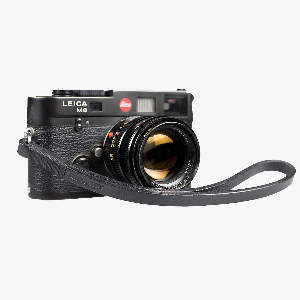 Tokyo #204 - Black & Black leather camera strap · main image