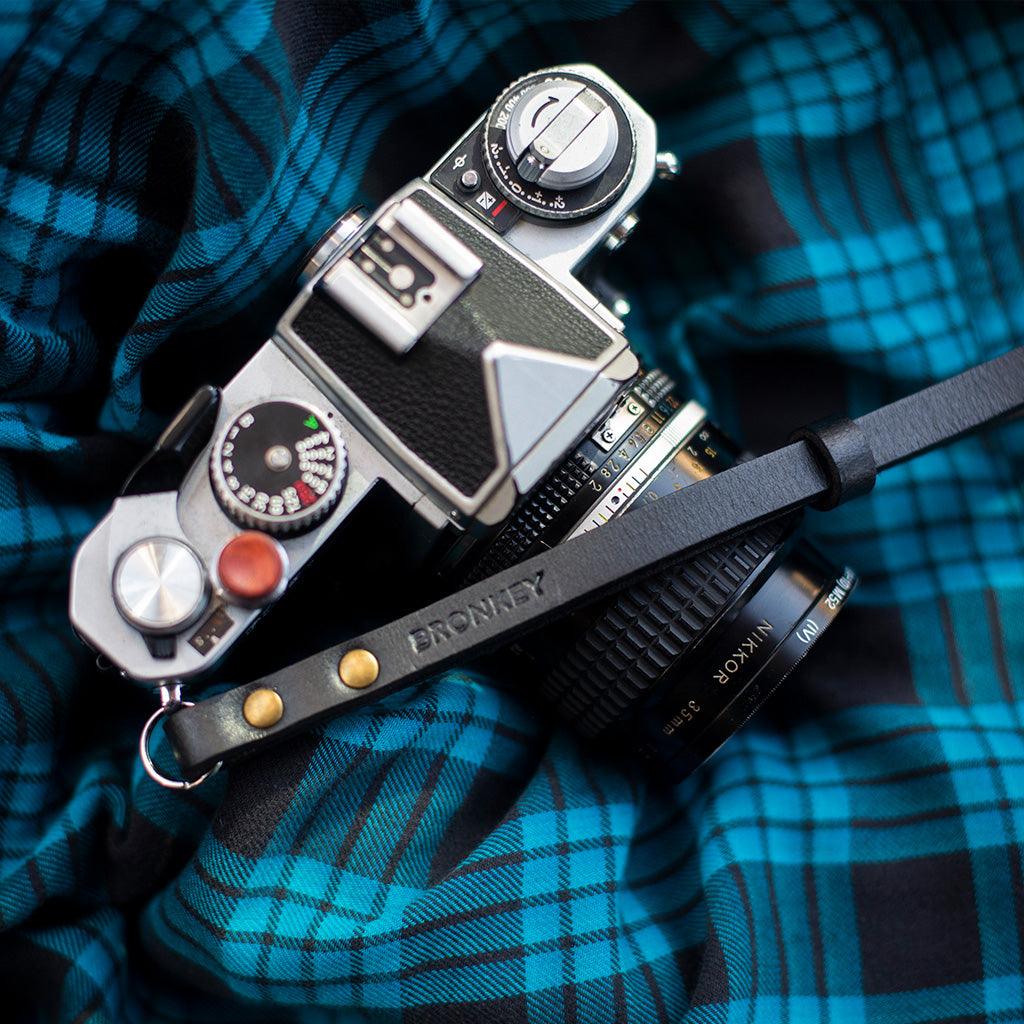 Berlin #201 - Black Leather camera strap