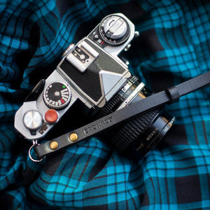 Berlin #201 - Black Leather camera strap