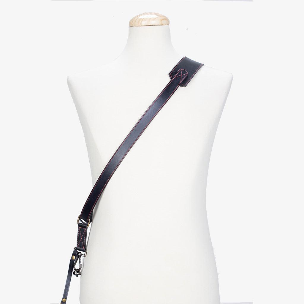 Tokyo #601 - Black & Red sling leather camera strap · main image