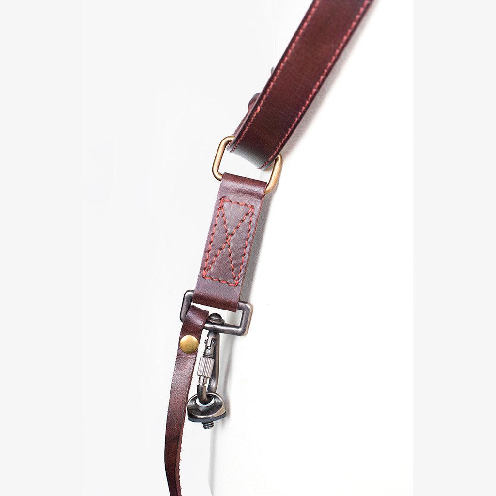 Tokyo #602 - Brown & Red sling leather camera strap