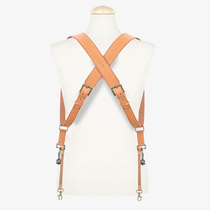 Tokyo #703 - Tanned & Red dual leather camera strap