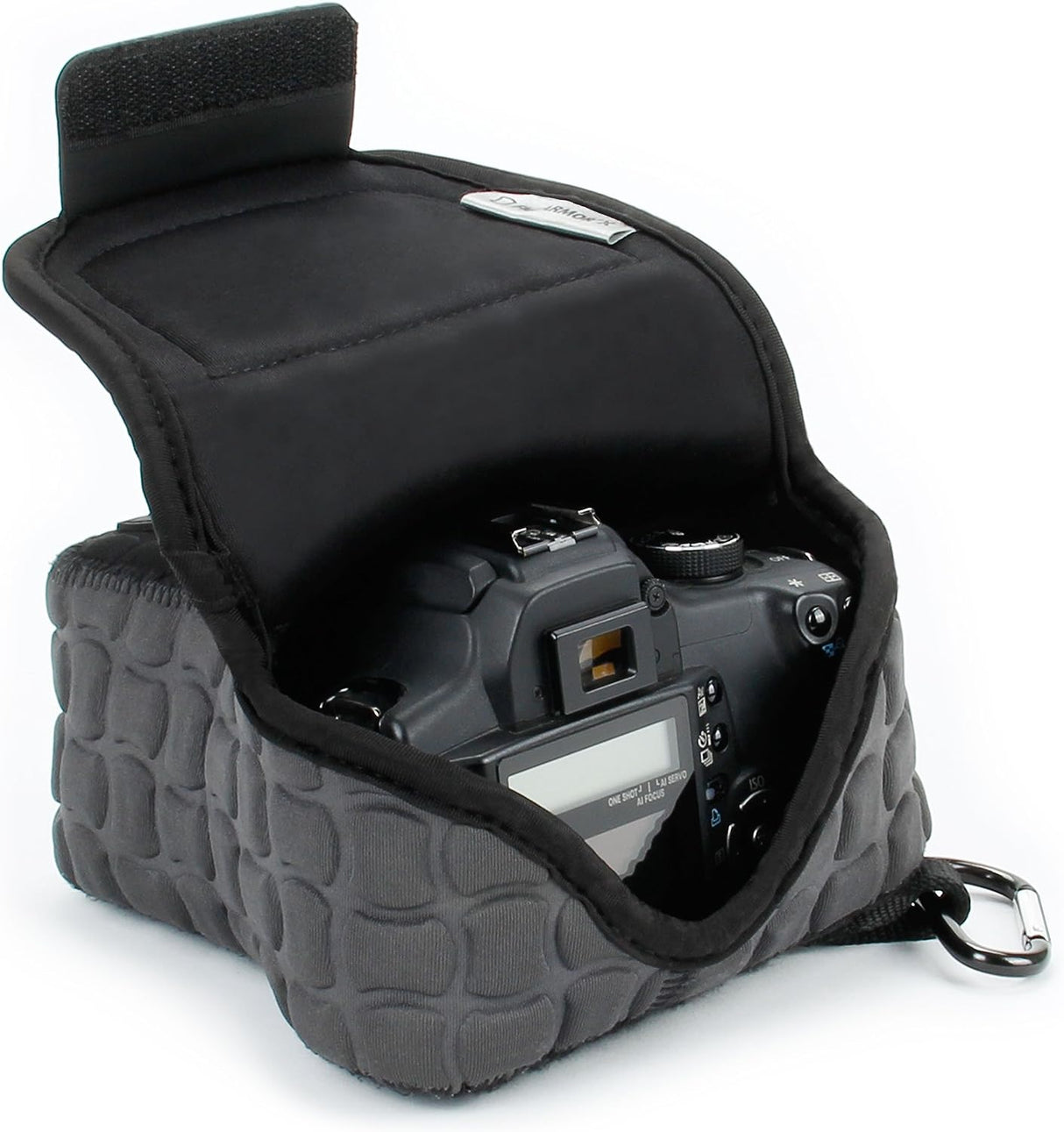 USA Gear Funda Cámara Reflex DSLR con Protección de Neopreno, Presilla para Cinturón y Almacenamiento de Accesorios - Compatible con Nikon D3400, Canon EOS Rebel SL2, Pentax K-70 y más - Negro