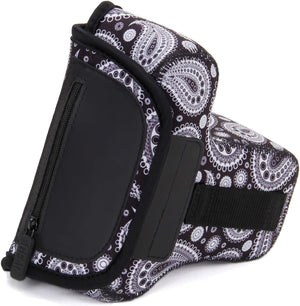 USA Gear Funda Cámara Reflex DSLR con Protección de Neopreno, Presilla para Cinturón y Almacenamiento de Accesorios - Compatible con Nikon D3400, Canon EOS Rebel SL2, Pentax K-70 y más - Negro